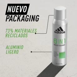 Hombre Adidas 6 in 1 Desodorante Spray