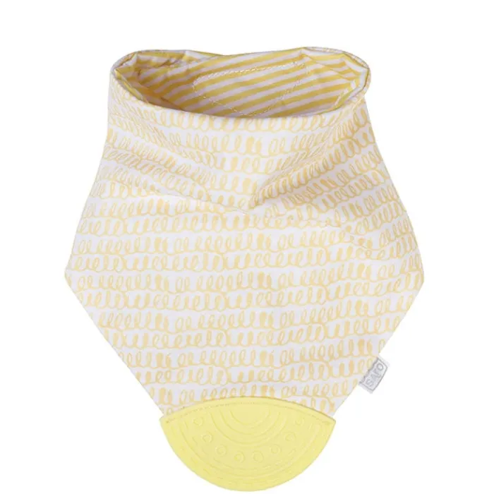 Saro Baby Bandana Reversible con Mordedor Amarillo
