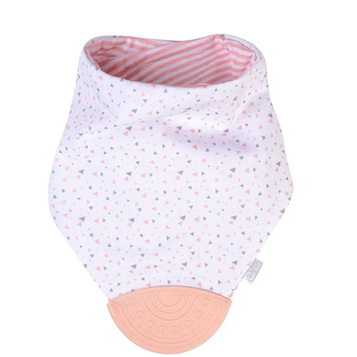 Saro Baby Bandana Reversible con Mordedor Rosa