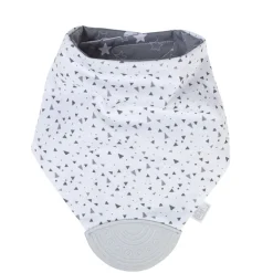 Saro Baby Bandana Reversible con Mordedor Gris