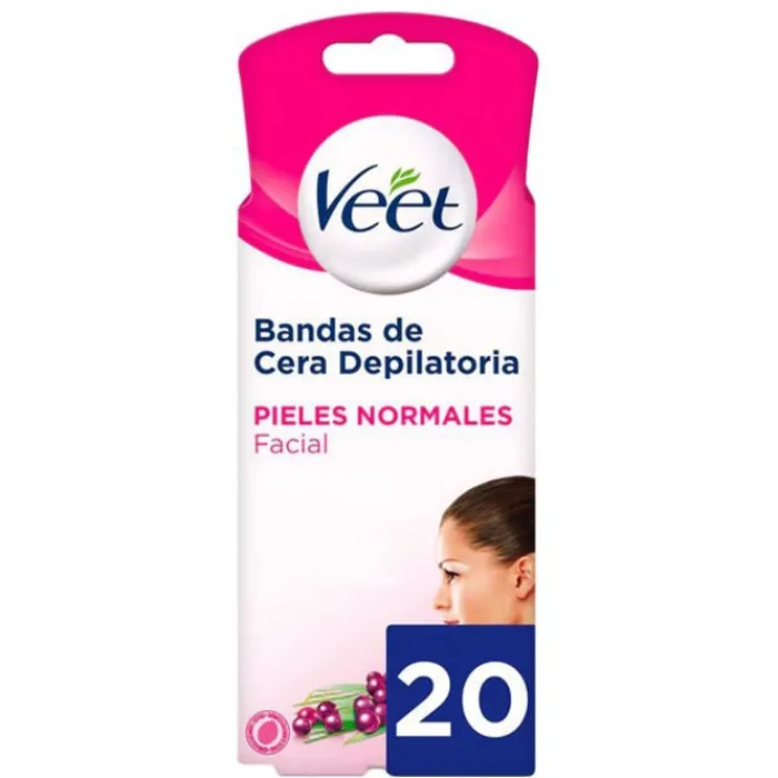 Veet Bandas Faciales de Cera Depilatoria Piel Normal