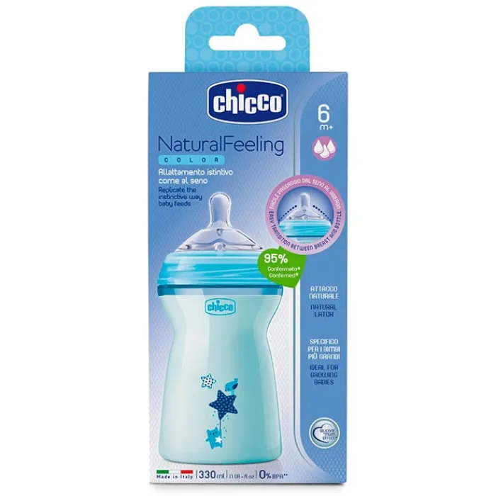 Chicco Biberón NaturalFeeling Azul 6 Meses+