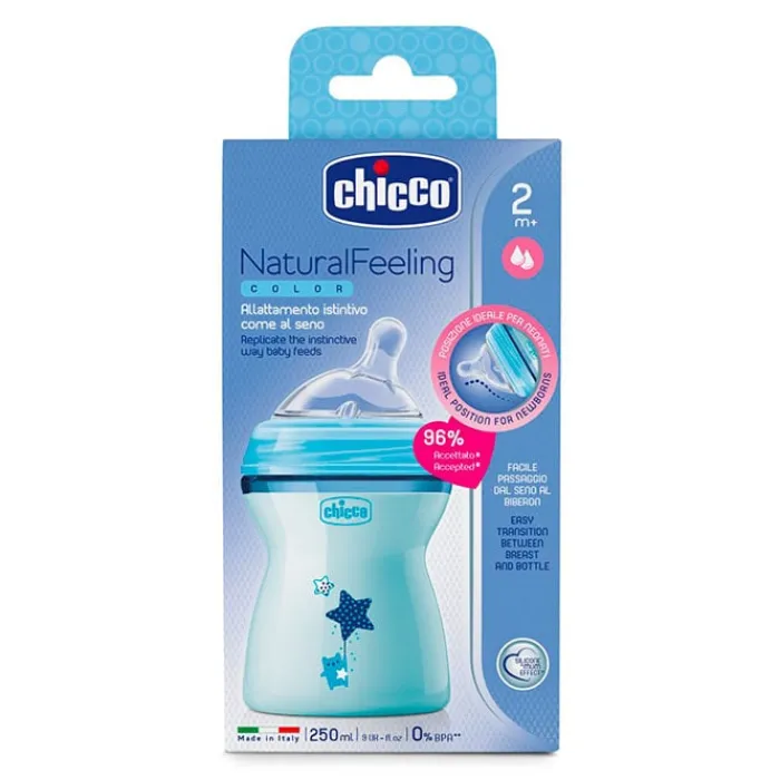 Chicco Biberón NaturalFeeling Azul 2 Meses+