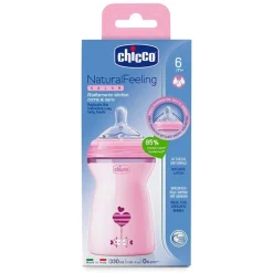 Chicco Biberón NaturalFeeling Rosa 6 Meses+