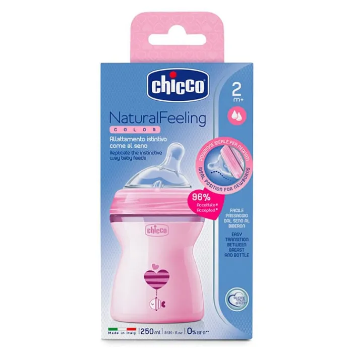 Chicco Biberón NaturalFeeling Rosa 2 Meses+