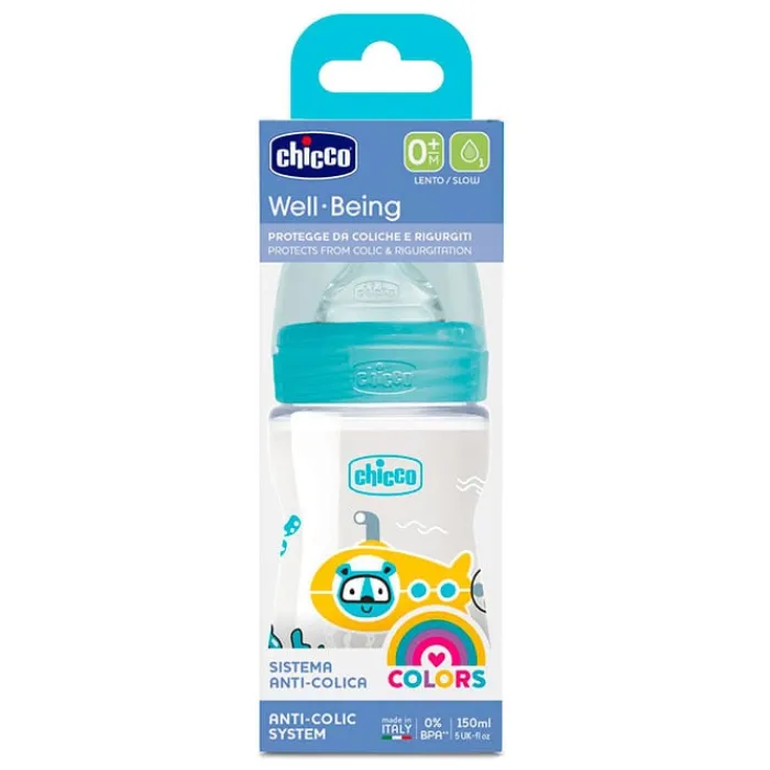 Chicco Biberón Well-Being Azul 0 Meses+