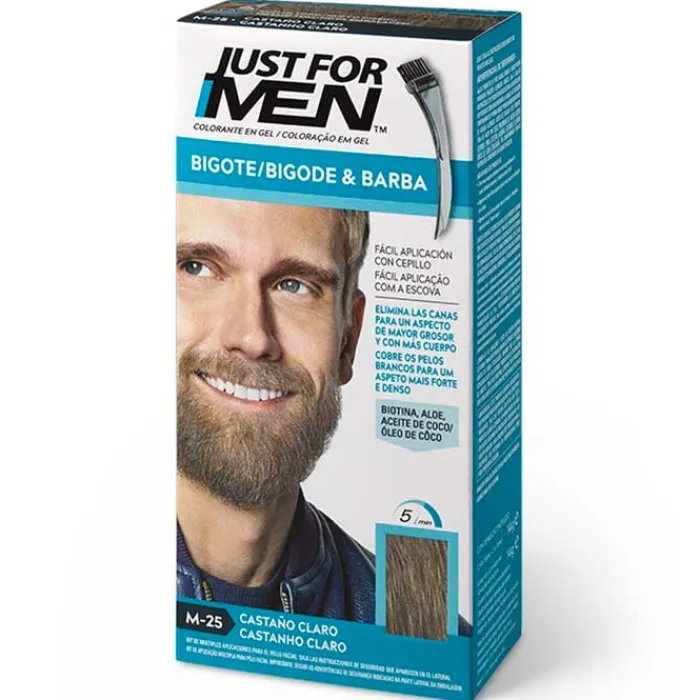 Hombre Just For Men Bigote y Barba Castaño Claro