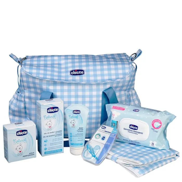 Niños Chicco Bolsa Maternidad Vichy Natural Sensation Azul