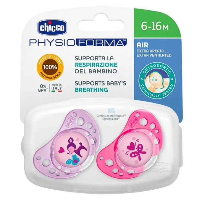 Chicco Chupete Physio Air Látex Rosa-Lila 6-16 Meses