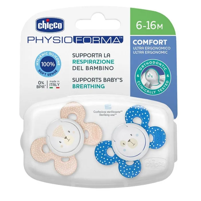 Chicco Chupete Physio Comfort Silicona Azul 6-16 Meses