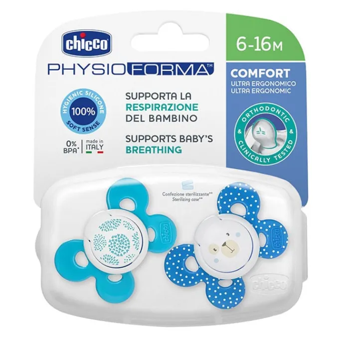 Chicco Chupete Physio Comfort Silicona Azul 6-16 Meses