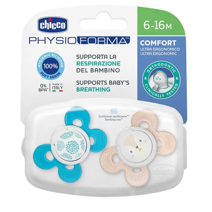 Chicco Chupete Physio Comfort Silicona Azul 6-16 Meses