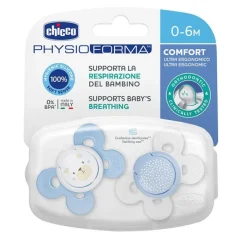 Chicco Chupete Physio Comfort Silicona Azul 0-6 Meses
