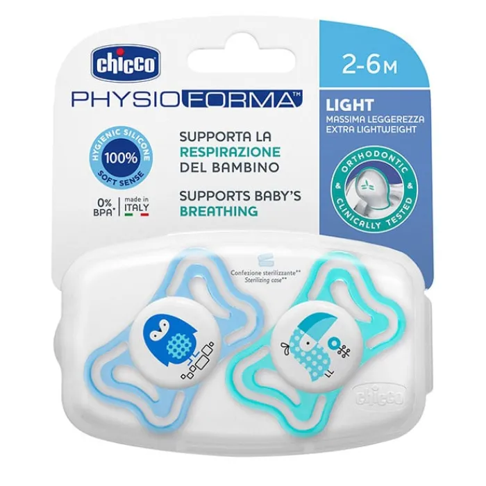 Chicco Chupete Physio Light Silicona Azul 2-6 Meses