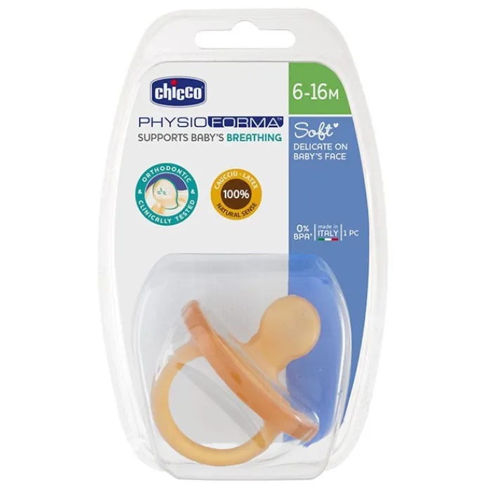 Chicco Chupete Physio Soft Caucho Látex 6-16 Meses