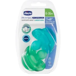 Chicco Chupete Physio Soft Verde-Azul 6-16 Meses