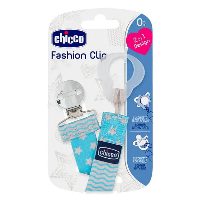 Chicco Clip Protege Chupetes Fashion Azul 0 Meses+