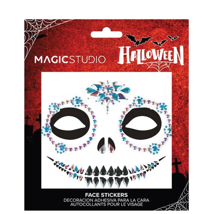 Magic Studio Face Gemas Calavera Azul Halloween