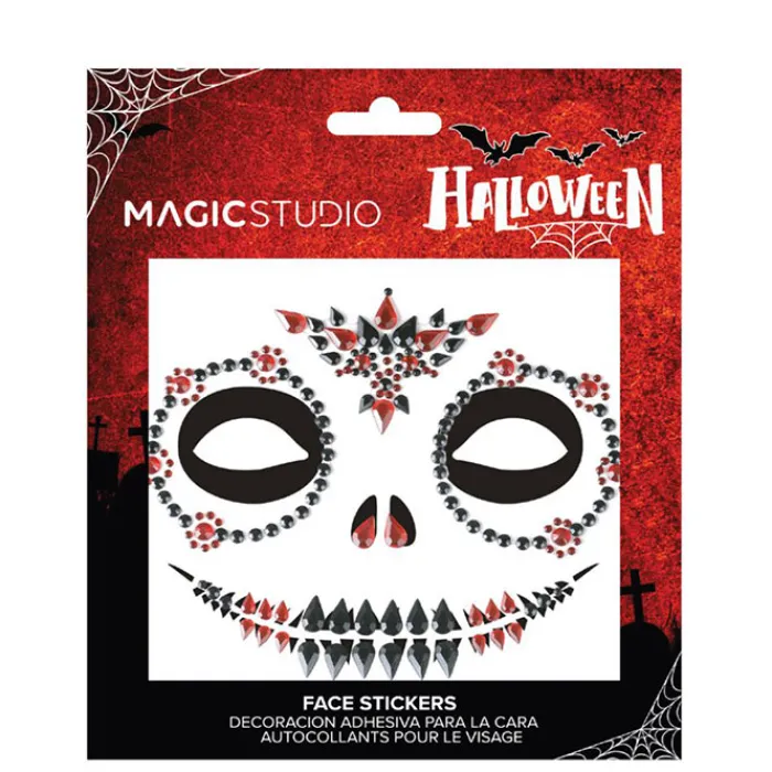 Magic Studio Face Gemas Calavera Roja Halloween