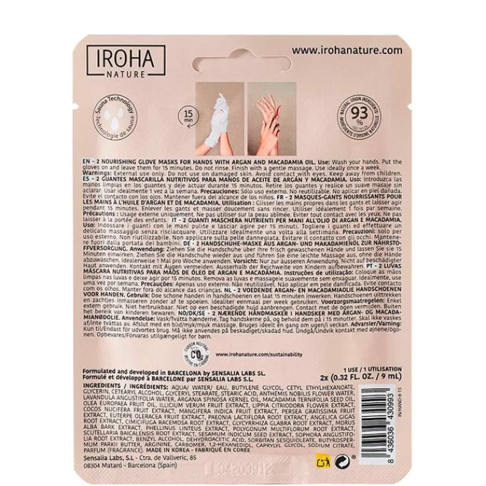 Iroha Nature Guantes Mascarilla Nutritivos