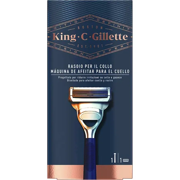Hombre Gillette KING C. Maquinilla de Cuello