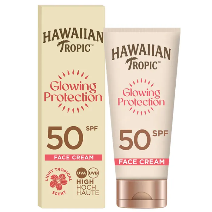 Hawaiian Tropic Loción Facial Glowing Protection SPF50