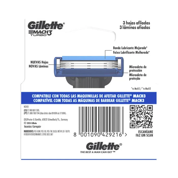 Hombre Gillette MACH3 TURBO Recambios
