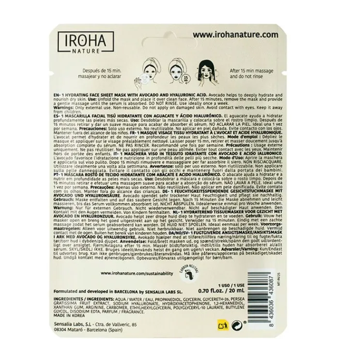 Iroha Nature Mascarilla Hidratante con Aguacate