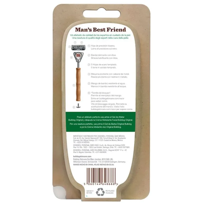Hombre Bulldog Original Máquina de Afeitar de Bambú