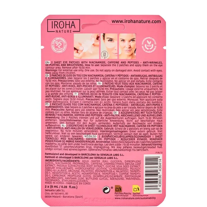 Iroha Nature Parches Ojos Cuidado Global con Niacinamida