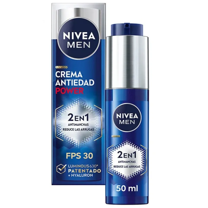 Hombre NIVEA MEN Power Hidratante Antiedad 2 en 1 SPF30