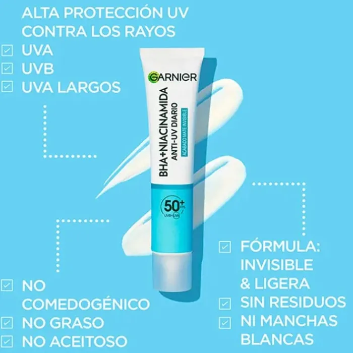 Hombre Garnier Pure Active Fluido Anti-Imperfecciones SPF50+