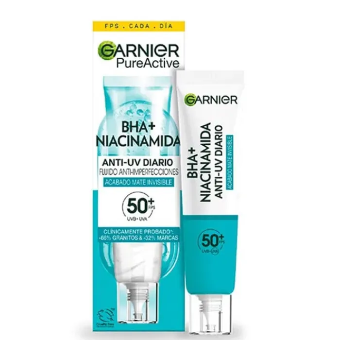 Hombre Garnier Pure Active Fluido Anti-Imperfecciones SPF50+