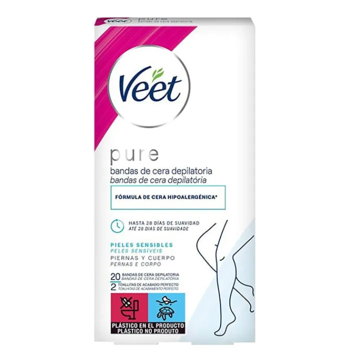 Veet Pure Bandas de Cera Depilatoria Piel Sensible