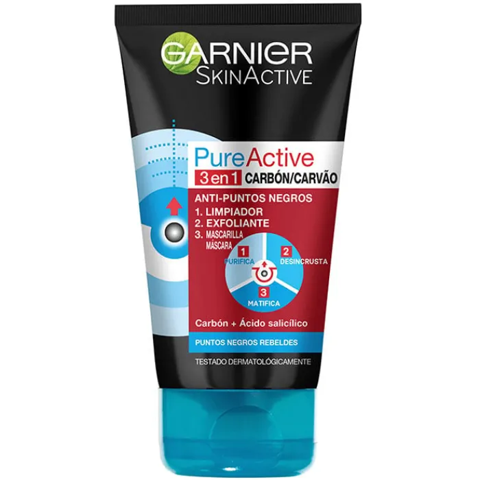 Hombre Garnier Skin Active Pure Active Carbón Gel